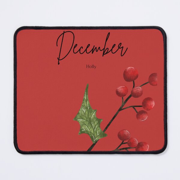 Item preview, December Birth Flower Holly Festive Botanical Design designed and sold by Cozy Moss Studio.