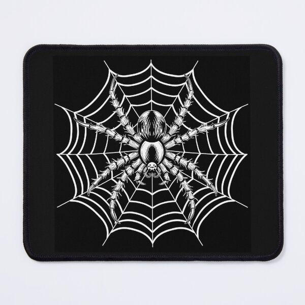 Item preview, Gothic Spider on Web – Black and White Halloween Illustration designed and sold by inkoutninja.