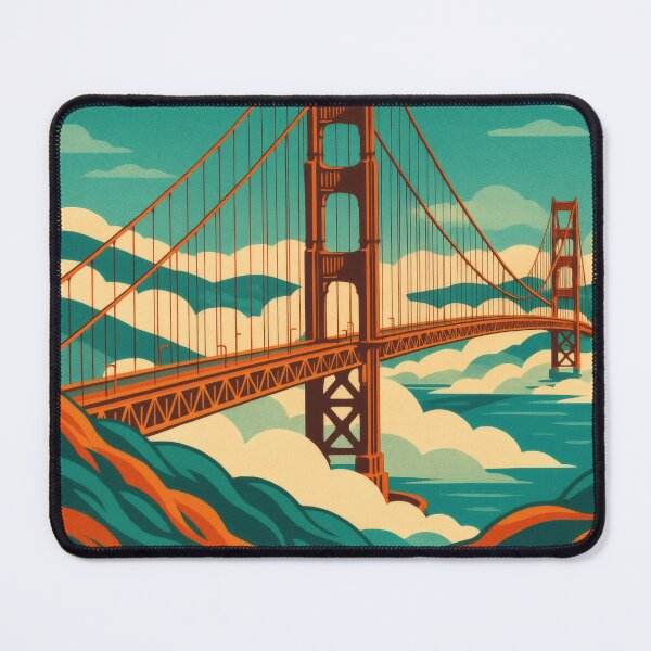 Item preview, Retro Pop Art Poster Illustration of San Francisco | Bold Golden Gate Bridge City Print with Painted Ladies, Cable Cars & Bay Skyline | Vintage California Wall Art Decor designed and sold by PaintedPixels01.