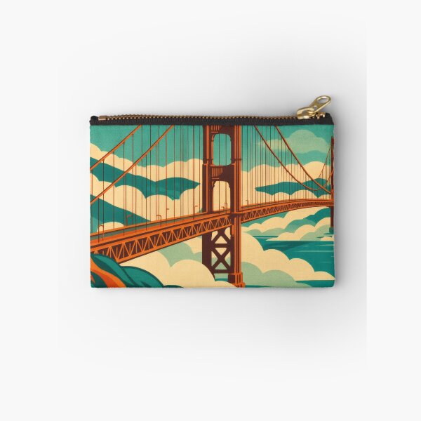 Item preview, Retro Pop Art Poster Illustration of San Francisco | Bold Golden Gate Bridge City Print with Painted Ladies, Cable Cars & Bay Skyline | Vintage California Wall Art Decor designed and sold by PaintedPixels01.