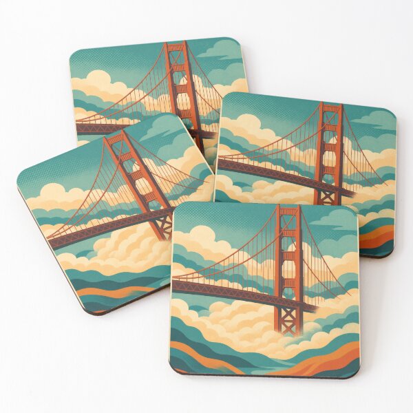 Item preview, Retro Pop Art Poster Illustration of San Francisco | Bold Golden Gate Bridge City Print with Painted Ladies, Cable Cars & Bay Skyline | Vintage California Wall Art Decor designed and sold by PaintedPixels01.