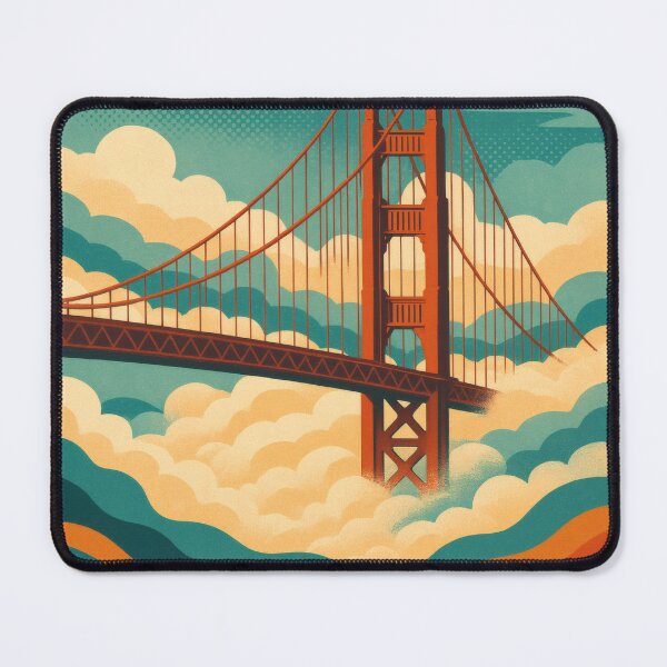 Item preview, Retro Pop Art Poster Illustration of San Francisco | Bold Golden Gate Bridge City Print with Painted Ladies, Cable Cars & Bay Skyline | Vintage California Wall Art Decor designed and sold by PaintedPixels01.