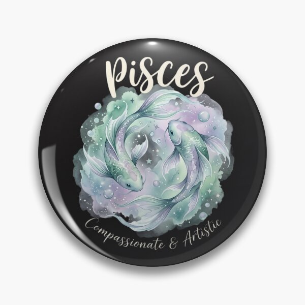 Item preview, Pisces Zodiac Sign Watercolor Fish | Compassionate & Artistic | Daily Horoscope Astrology | Celestial Pisces Gift designed and sold by Bhaskar Digital Art.