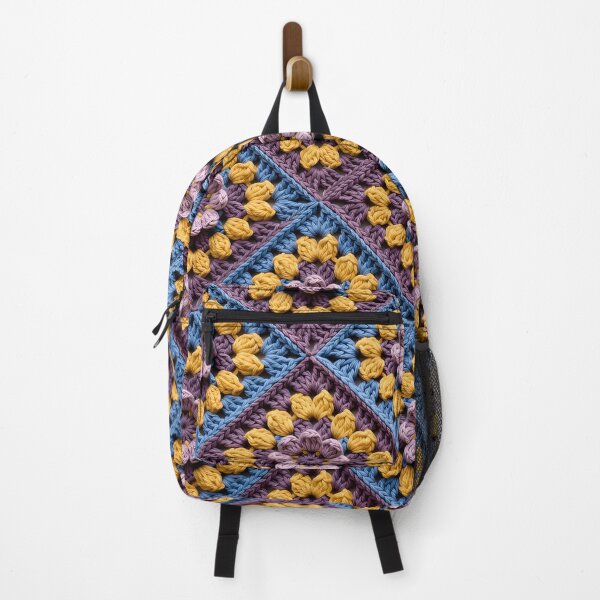 Item preview, Mustard Purple Crochet Diamond Pattern Boho Blanket designed and sold by LuisWorks.