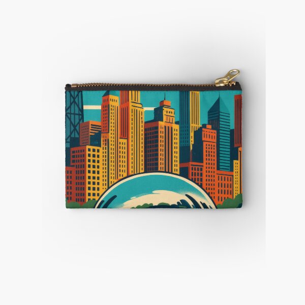 Item preview, Retro Pop Art Poster Illustration of Chicago | Bold Windy City Print with Willis Tower, Cloud Gate & Lake Michigan Skyline | Vintage Urban Wall Art Decor designed and sold by PaintedPixels01.
