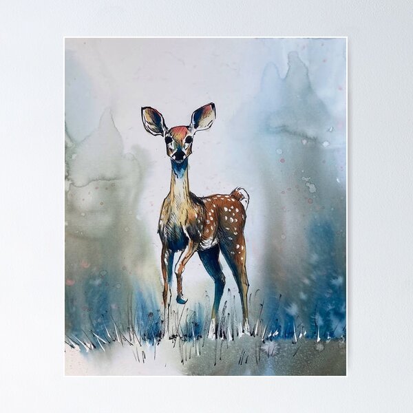 Item preview, Fawn Watercolor Wildlife designed and sold by ZachMurphyArt.