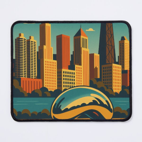 Item preview, Retro Pop Art Poster Illustration of Chicago | Bold Windy City Print with Willis Tower, Cloud Gate & Lake Michigan Skyline | Vintage Urban Wall Art Decor designed and sold by PaintedPixels01.