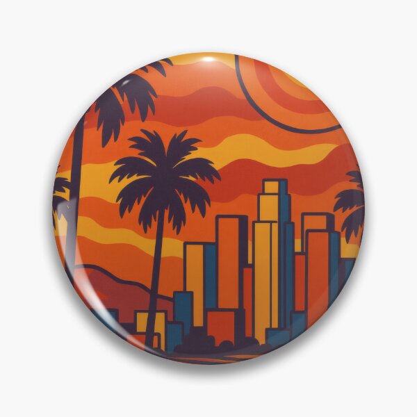 Item preview, Retro Pop Art Poster Illustration of Los Angeles | Bold California City Print with Hollywood Sign, Palm Trees & Downtown Skyline | Vintage West Coast Travel Wall Art Decor designed and sold by PaintedPixels01.