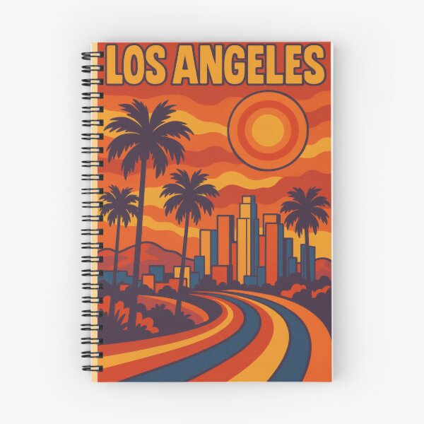 Item preview, Retro Pop Art Poster Illustration of Los Angeles | Bold California City Print with Hollywood Sign, Palm Trees & Downtown Skyline | Vintage West Coast Travel Wall Art Decor designed and sold by PaintedPixels01.