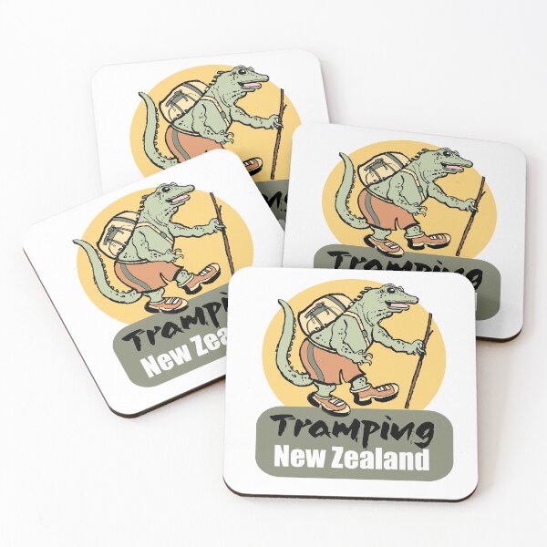 Item preview, Tramping Tuatara Hiker New Zealand designed and sold by Al Benge - NZ & Australian Art.