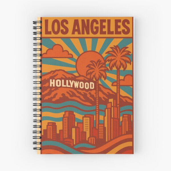 Item preview, Retro Pop Art Poster Illustration of Los Angeles | Bold California City Print with Hollywood Sign, Palm Trees & Downtown Skyline | Vintage West Coast Travel Wall Art Decor designed and sold by PaintedPixels01.