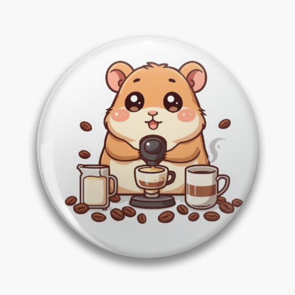 Item preview, Master Latte Maker Hamster | Cute Kawaii Barista Sticker designed and sold by Stylestickers55.