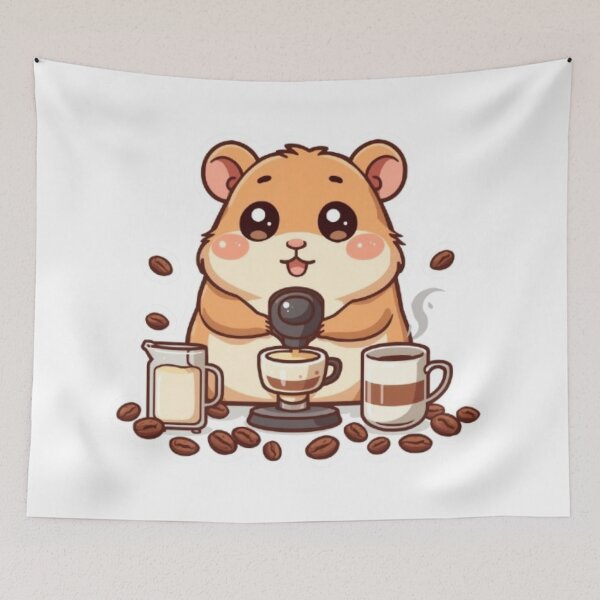 Item preview, Master Latte Maker Hamster | Cute Kawaii Barista Sticker designed and sold by Stylestickers55.