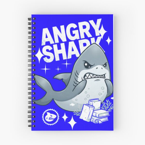 Item preview, Cute Angry Shark with Books Illustration designed and sold by Ahmedsyde.