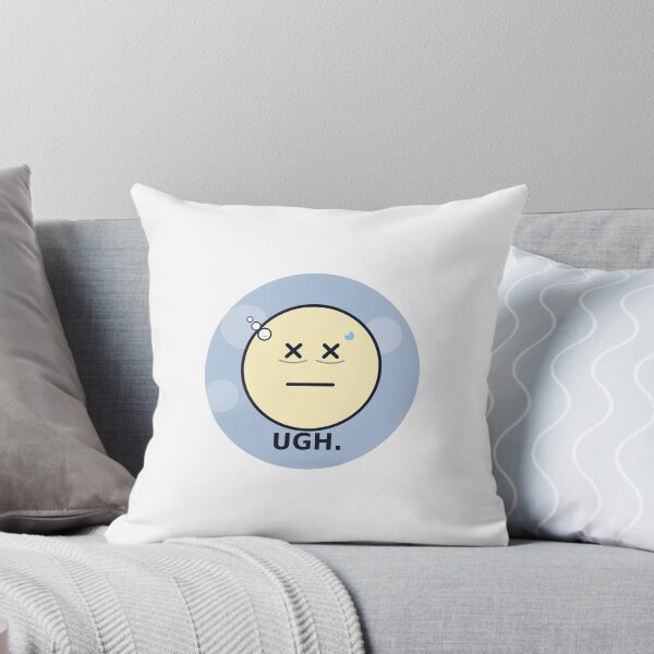 Item preview, Dead X-eyes face with thought bubble + "UGH. designed and sold by DezigenArtz.