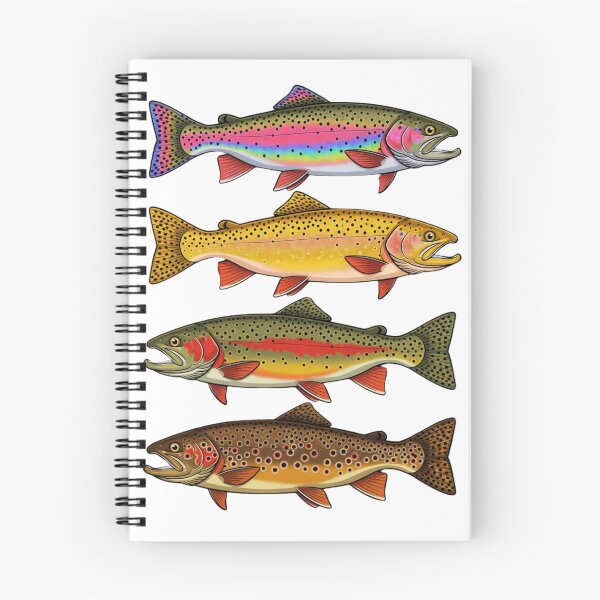 Item preview, Abstract Colorful Trout in A Row for Fishing Lovers Vintage designed and sold by CF_VintageDesign.