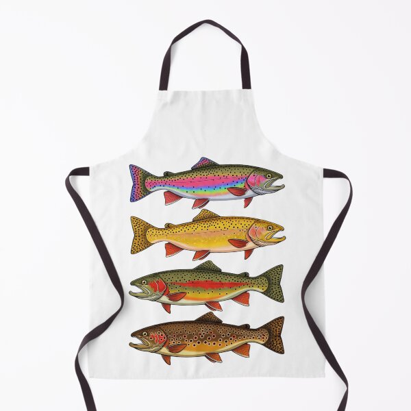 Item preview, Abstract Colorful Trout in A Row for Fishing Lovers Vintage designed and sold by CF_VintageDesign.