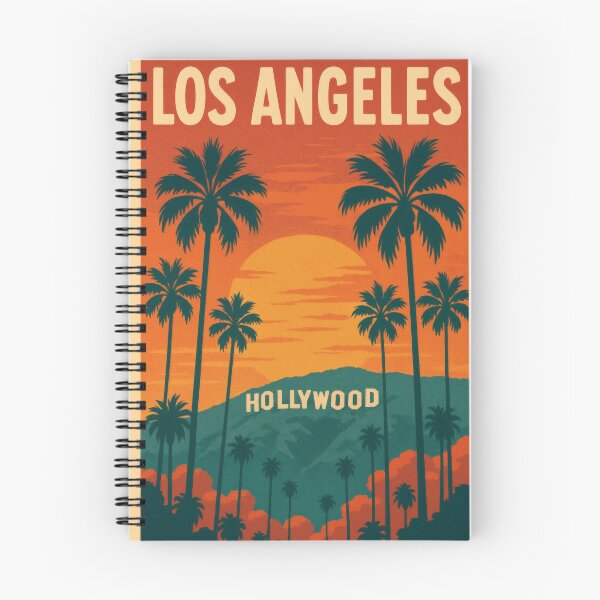Item preview, Retro Pop Art Poster Illustration of Los Angeles | Bold California City Print with Hollywood Sign, Palm Trees & Downtown Skyline | Vintage West Coast Travel Wall Art Decor designed and sold by PaintedPixels01.