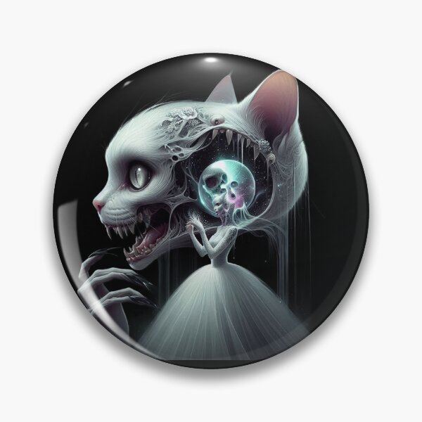 Item preview, Gothic Cat Monster with Crystal Skull Mindscape Art designed and sold by LujziWorld.