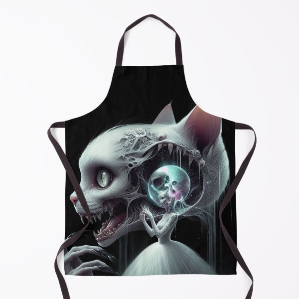 Item preview, Gothic Cat Monster with Crystal Skull Mindscape Art designed and sold by LujziWorld.