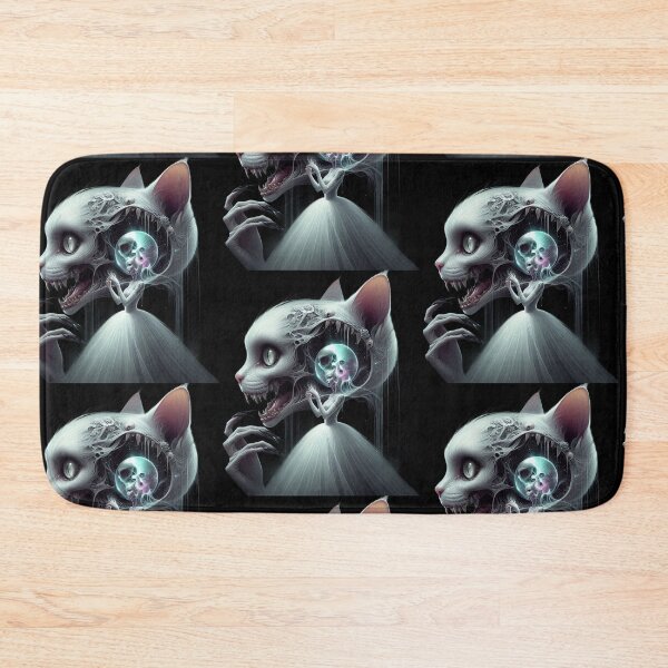 Item preview, Gothic Cat Monster with Crystal Skull Mindscape Art designed and sold by LujziWorld.