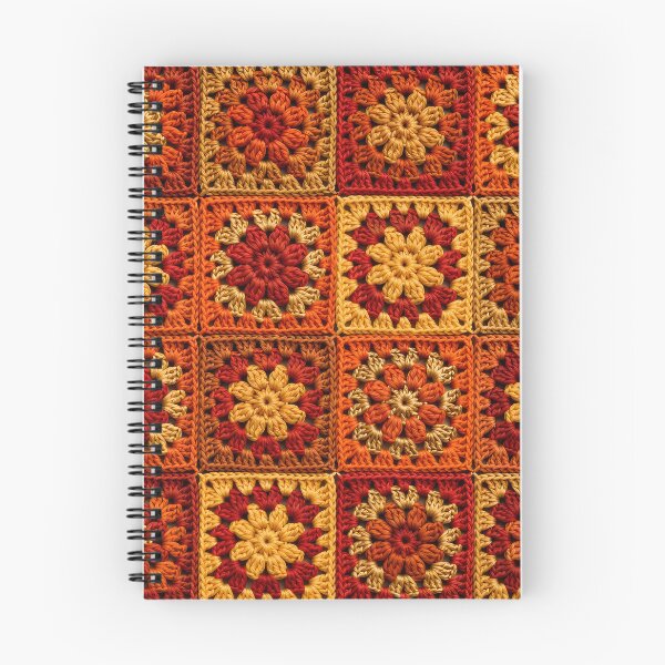 Item preview, Autumn Crochet Granny Square Orange Red Gold designed and sold by LuisWorks.