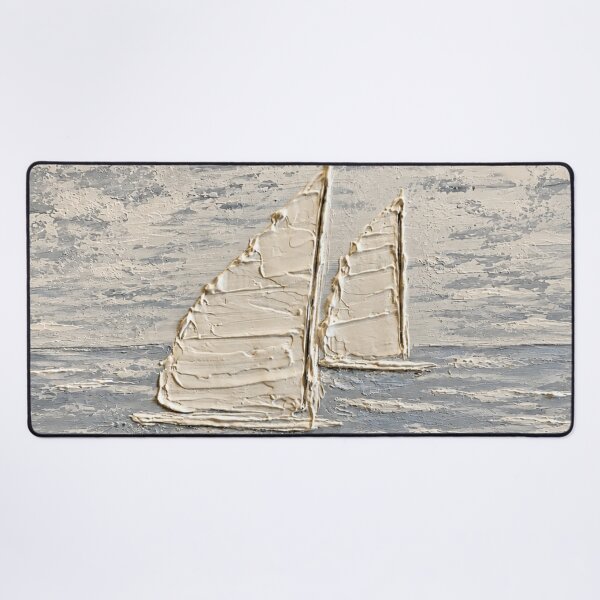 Item preview, Minimalist Coastal Sailboats Textured Seascape Wall Art designed and sold by TheSlowShore.