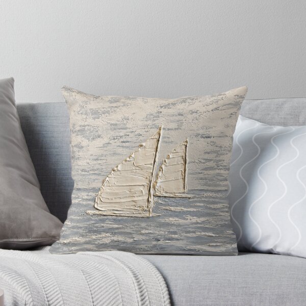 Item preview, Minimalist Coastal Sailboats Textured Seascape Wall Art designed and sold by TheSlowShore.