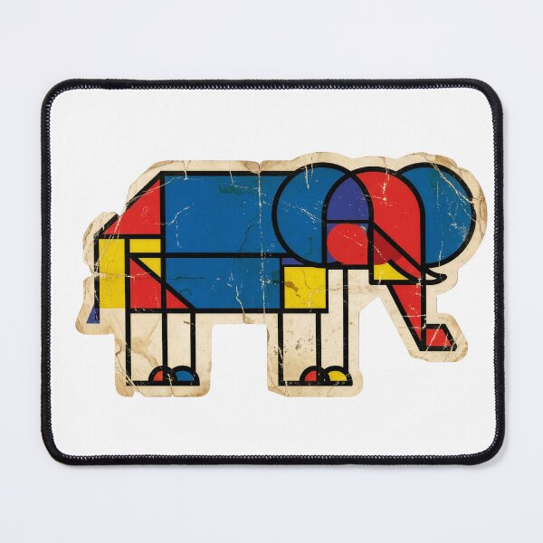 Item preview, Piet Mondrian Elephant - De Stijl Geometric Abstract  designed and sold by Mr. Pawsome.