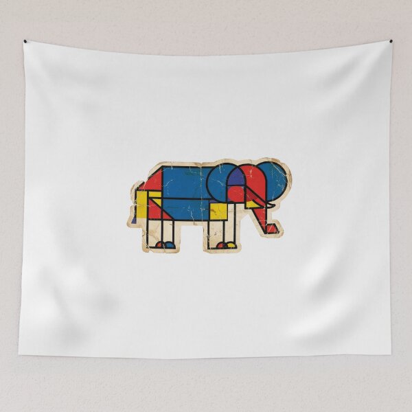 Item preview, Piet Mondrian Elephant - De Stijl Geometric Abstract  designed and sold by Mr. Pawsome.