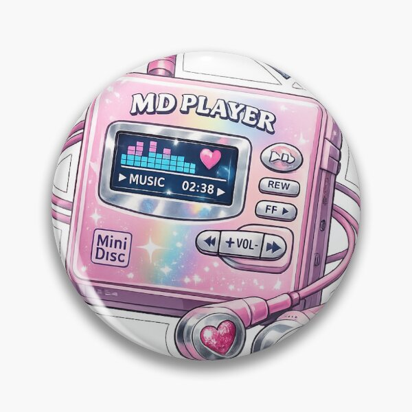 Item preview, Pink MiniDisc Player Y2K Retro Music Aesthetic Cute Illustration designed and sold by ArtPrintPov.