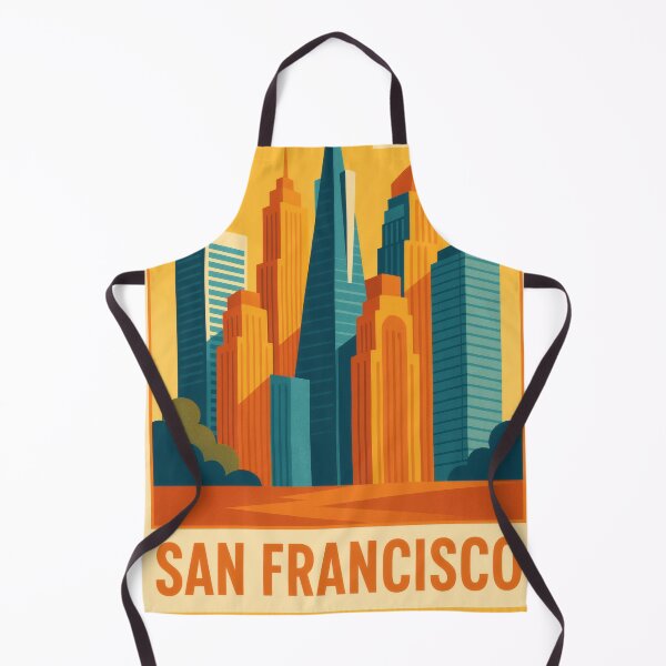 Item preview, Retro Pop Art Poster Illustration of San Francisco | Bold Golden Gate Bridge City Print with Painted Ladies, Cable Cars & Bay Skyline | Vintage California Wall Art Decor designed and sold by PaintedPixels01.