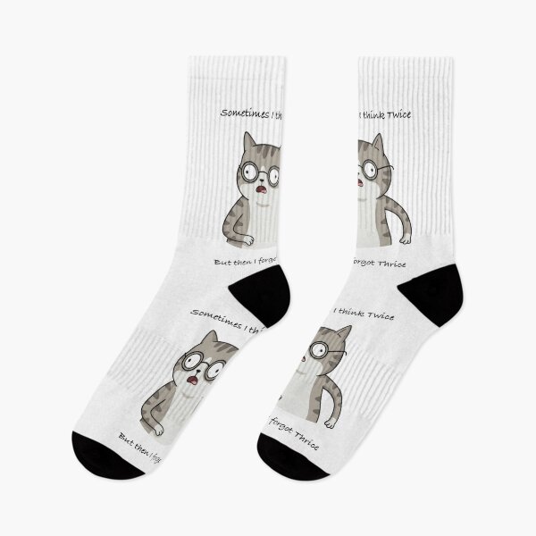 Item preview, Weird Funny Cat Meme : Sometimes I think Twice and forgot Thrice designed and sold by Woketoon.