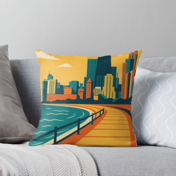 Item preview, Retro Pop Art Poster Illustration of Chicago | Bold Windy City Print with Willis Tower, Cloud Gate & Lake Michigan Skyline | Vintage Urban Wall Art Decor designed and sold by PaintedPixels01.