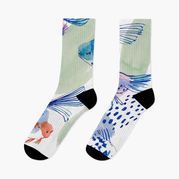 Item preview, Koi Pond Watercolor — Loose Ink Fish Pattern designed and sold by Ramona-Gliga.