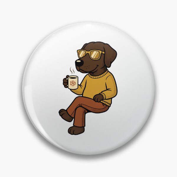 Item preview, Chocolate Lab Dog Dad Drinking Coffee designed and sold by GiaoCalonas.