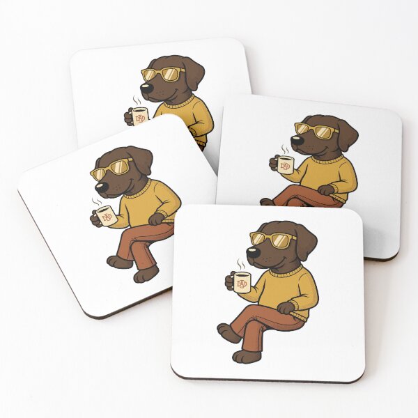 Item preview, Chocolate Lab Dog Dad Drinking Coffee designed and sold by GiaoCalonas.