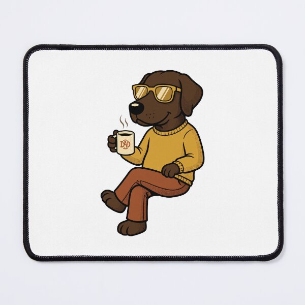 Item preview, Chocolate Lab Dog Dad Drinking Coffee designed and sold by GiaoCalonas.