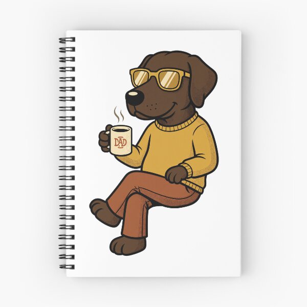 Item preview, Chocolate Lab Dog Dad Drinking Coffee designed and sold by GiaoCalonas.
