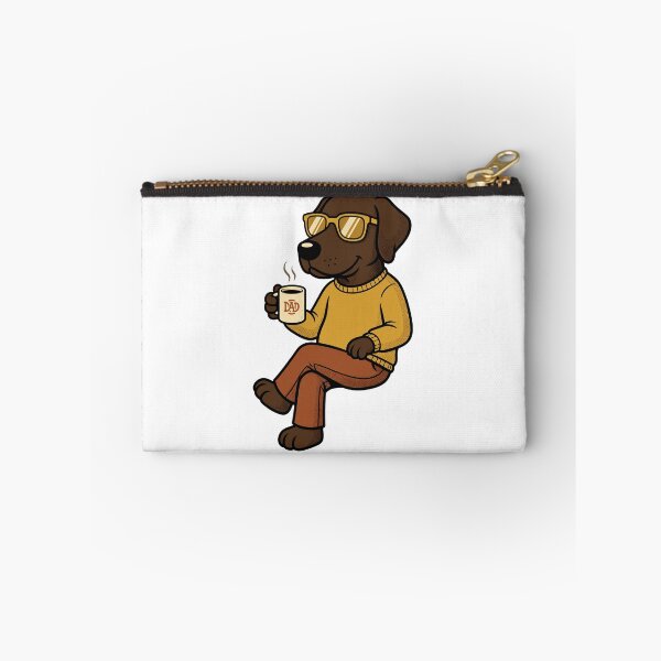 Item preview, Chocolate Lab Dog Dad Drinking Coffee designed and sold by GiaoCalonas.