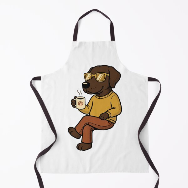 Item preview, Chocolate Lab Dog Dad Drinking Coffee designed and sold by GiaoCalonas.
