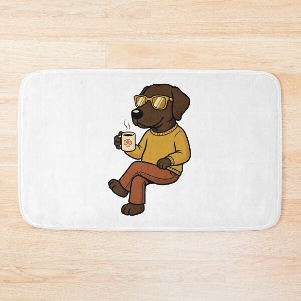 Artikelvorschau, Schokoladenlabrador-Papa trinkt Kaffee entworfen und verkauft von GiaoCalonas.