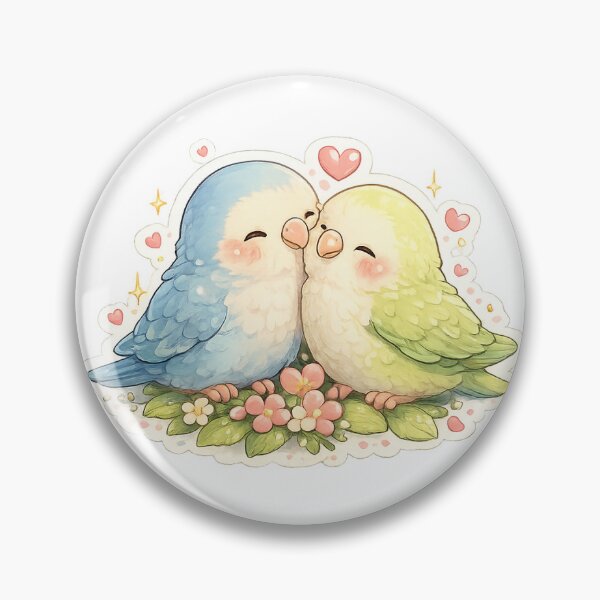 Item preview, Cute Love Birds Sticker | Kawaii Valentine Birds | Romantic Bird Couple | Transparent PNG designed and sold by Ishratparween11.