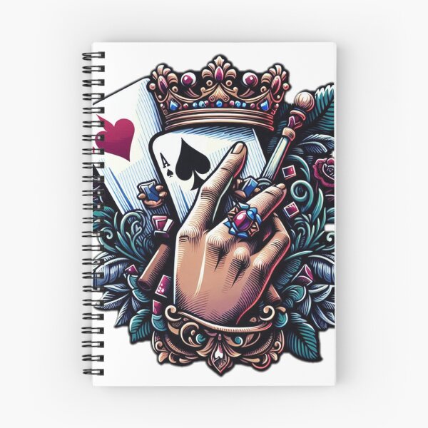 Item preview, Royal Ace Hand – Crowned Card Art, Ace of Spades & Hearts Illustration, Luxury Tattoo‑Style Design designed and sold by Joel0708.
