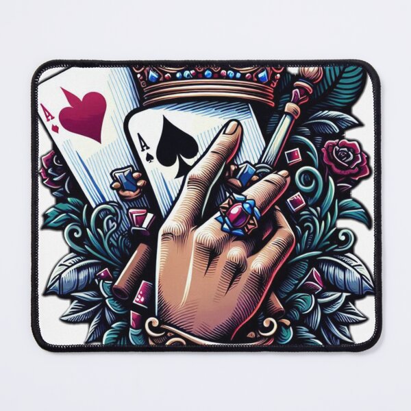 Item preview, Royal Ace Hand – Crowned Card Art, Ace of Spades & Hearts Illustration, Luxury Tattoo‑Style Design designed and sold by Joel0708.