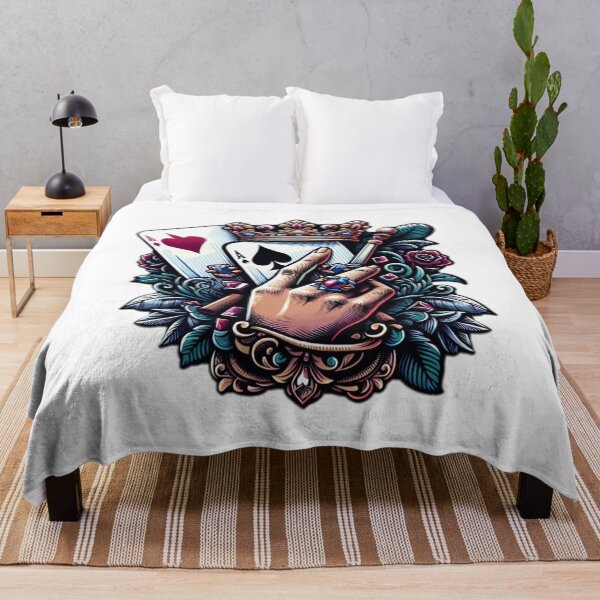 Item preview, Royal Ace Hand – Crowned Card Art, Ace of Spades & Hearts Illustration, Luxury Tattoo‑Style Design designed and sold by Joel0708.
