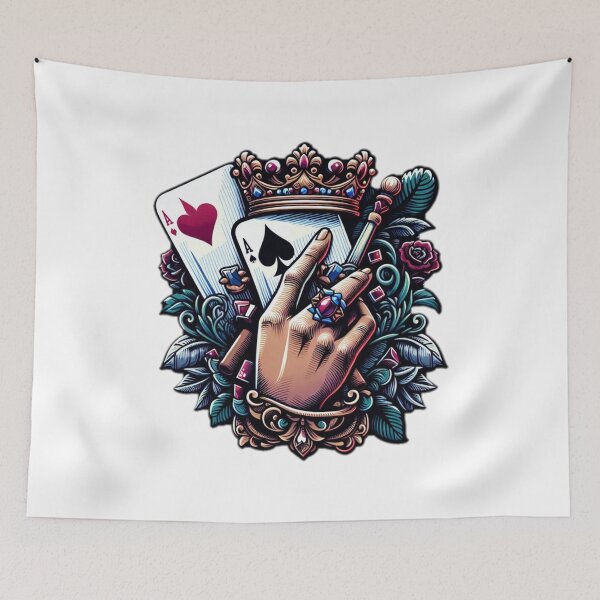 Item preview, Royal Ace Hand – Crowned Card Art, Ace of Spades & Hearts Illustration, Luxury Tattoo‑Style Design designed and sold by Joel0708.