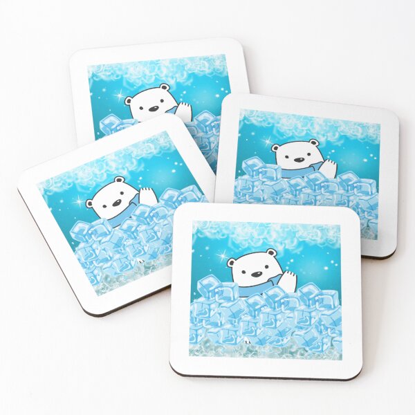 Item preview, Cute Polar Bear with Ice Cubes Illustration designed and sold by goldsmithorders.