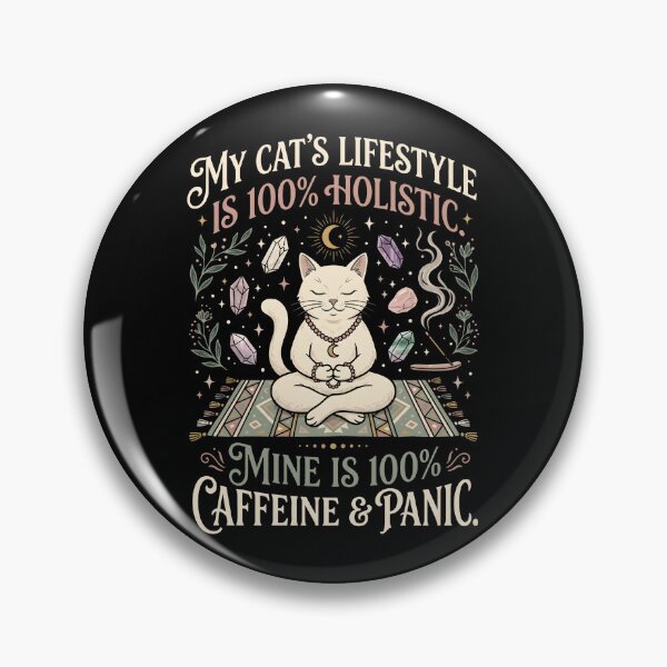Item preview, Holistic Cat Lifestyle Caffeine and Panic Funny Yoga Mat designed and sold by SplashTastic.