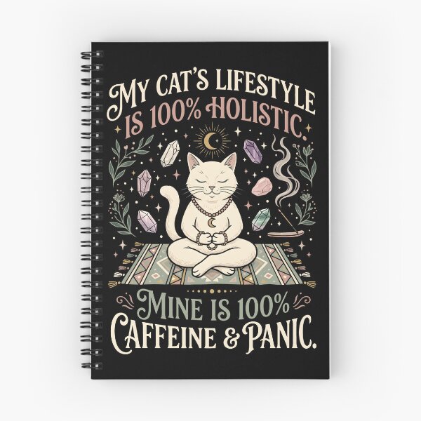 Item preview, Holistic Cat Lifestyle Caffeine and Panic Funny Yoga Mat designed and sold by SplashTastic.